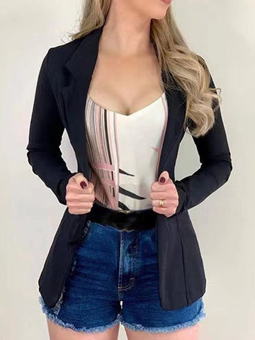 Airchics blazer boutons manches longues décontracté femme veste de bureau